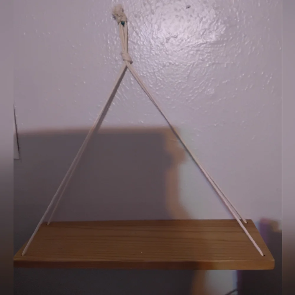 Wood/Rope Hanging Shelf